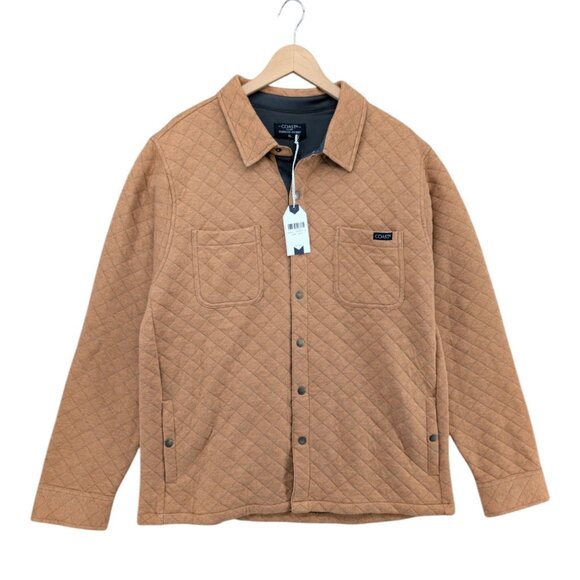 COAST Foresail Quilted Jacket Mens Chestnut Brown Snap Front Pockets Size XL - Picture 1 of 11